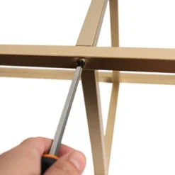 Tall Metal Flower Stand Gold (33x200cmH)