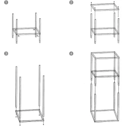 Tall Metal Flower Stand White (33x200cmH)