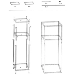Tall Metal Flower Stand White (33x200cmH)