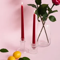 Taper Dinner Candle Pack 6 Red (2cm x 25cmH)