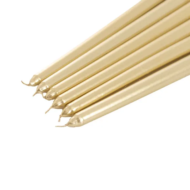 Taper Dinner Candle Pack 6 Gold (2cm x 25cmH)