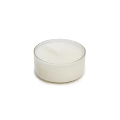 Tealight Candle 4 Hour Clear Cup 50 Pack White (38mmx17mmH)