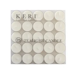 Tealight Candle 9 Hour Clear Cup 25 Pack White (38mmx25mmH)