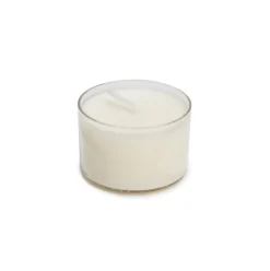 Tealight Candle 9 Hour Clear Cup 25 Pack White (38mmx25mmH)