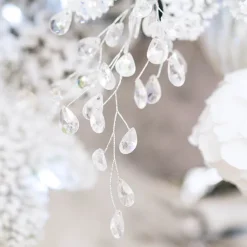 Teardrop Acrylic Crystal Pick Silver (31cmH)