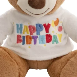 Teddy Bear Caleb w Happy Birthday T-Shirt White (21cmST)