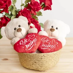 Teddy Bear Chubbs w Be Mine Heart Plush Toy Cream (25cmST)
