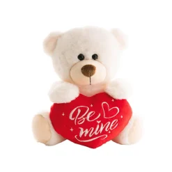 Teddy Bear Chubbs w Be Mine Heart Plush Toy Cream (25cmST)