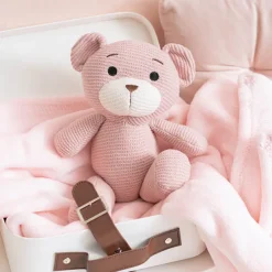 Teddy Bear Chuck Knitted Plush Soft Toy Pink (22cmST)