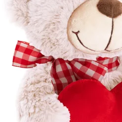 Teddy Bear Derrick w Heart Plush Toy White (21cmST)