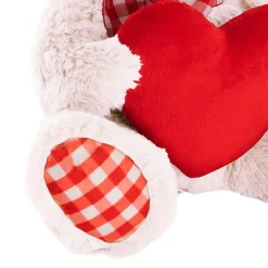 Teddy Bear Derrick w Heart Plush Toy White (21cmST)