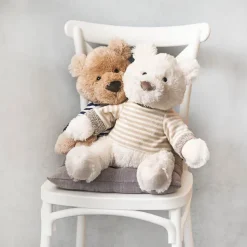 Teddy Bear Frank w Knitted Top Plush Soft Toy White (35cmST)