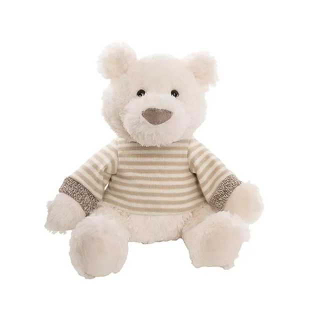 Teddy Bear Frank w Knitted Top Plush Soft Toy White (35cmST)