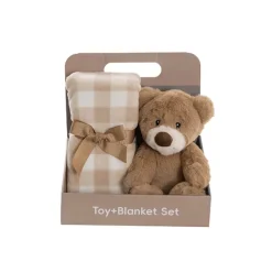 Teddy Bear Louie Gift Pack Bear and Blanket Brown (21cmST)