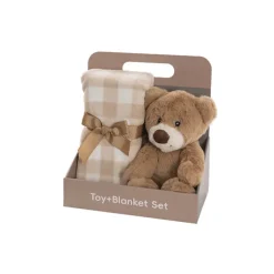 Teddy Bear Louie Gift Pack Bear and Blanket Brown (21cmST)