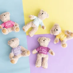 Teddy Bear Message Best Mum Hot Pink T Shirt (20cmHT)