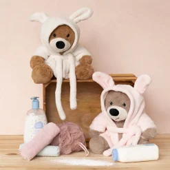 Teddy Bear Myles w Bathrobe Pink (25cmST)