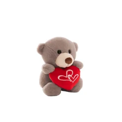 Teddy Bear Nelson w Love Heart Plush Toy Brown (14cmST)