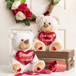 Teddy Bear Oscar Love You So Much Heart Melange Grey(26cmST)