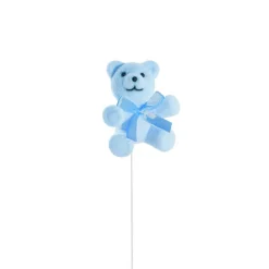 Teddy Bear w Bow Pick Pack 3 Flocked Blue (30.5cmH)