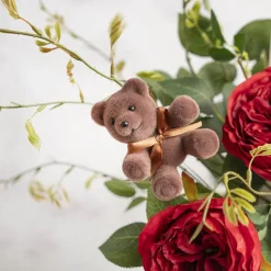 Teddy Bear w Bow Pick Pack 3 Flocked Brown (30.5cmH)