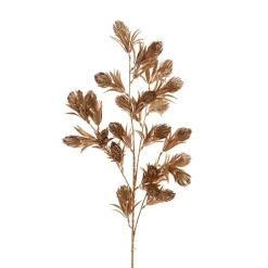 Thistle Flower Spray Metallic Gold (98cmH)