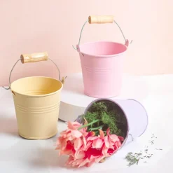 Tin Bucket Bambino Baby Pink (8Dx7cmH)