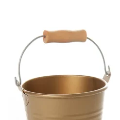 Tin Bucket Bambino Brass Gold (8Dx7cmH)