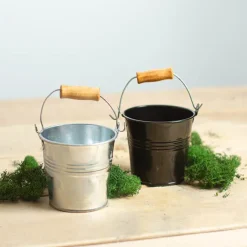 Tin Bucket Bambino Zinc Silver(8Dx7cmH)