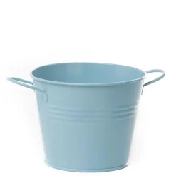 Tin Bucket side Handles Baby Blue (15.5Dx12cmH)