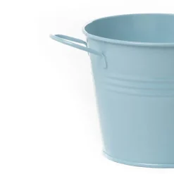 Tin Bucket side Handles Baby Blue (15.5Dx12cmH)