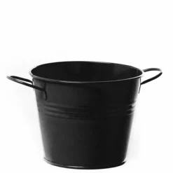 Tin Bucket side Handles Black (15.5Dx12cmH)