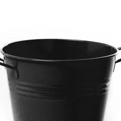 Tin Bucket side Handles Black (15.5Dx12cmH)