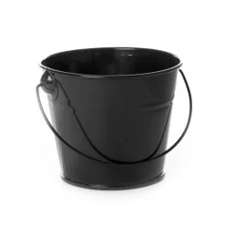 Tin Bucket with Handle Black (12.5Dx10.5cmH)