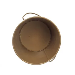 Tin Bucket with Handle Brass Gold (12.5Dx10.5cmH)