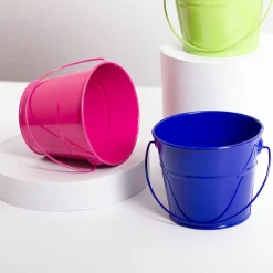 Tin Bucket with Handle Dark Blue (12.5Dx10.5cmH)