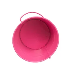 Tin Bucket with Handle Hot Pink (12.5Dx10.5cmH)