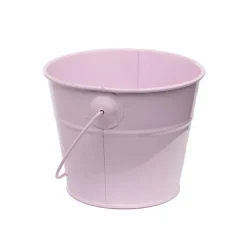 Tin Bucket with Handle Lavender (12.5Dx10.5cmH)