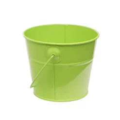 Tin Bucket with Handle Lime (12.5Dx10.5cmH)