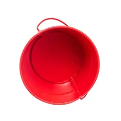 Tin Bucket with Handle Red (12.5Dx10.5cmH)