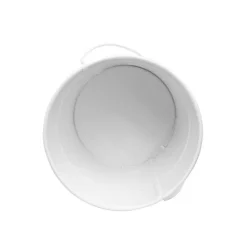Tin Bucket with Handle White (12.5Dx10.5cmH)