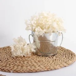 Tin Bucket with Handle Zinc Silver (12.5Dx10.5cmH)