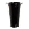 Tin Conical Display Vase with side Handle Black (22x41cmH)
