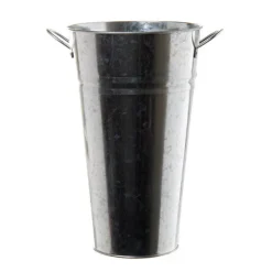 Tin Conical Display Vase with side Handle Zinc (22x41cmH)