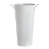 Tin Conical Display Vase with side Handle White (22x41cmH)