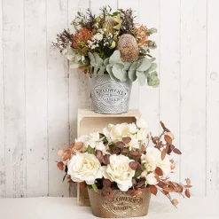 Tin Country Rustic Bucket Zinc (17.5x14cmH)