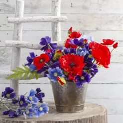 Tin Logan Rustic Metal Bucket Pot Zinc Silver (17.5x14cmH)