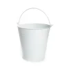 Tin Metal Pail Bucket w Handle 13lt White (27Dx28cmH)