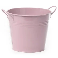 Tin Pot Large side Handles Baby Pink (18Dx15cmH)