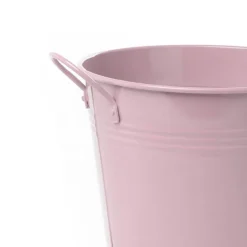 Tin Pot Large side Handles Baby Pink (18Dx15cmH)